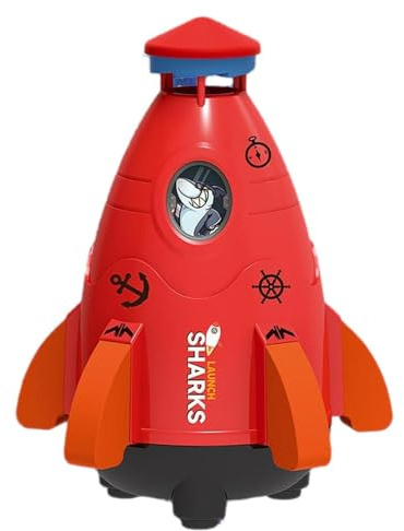 Sprinkler à l'eau de fusée, arroseur de jardin de fusée - Carton de dessin animé pour Play Play Space Rocket Toy,Sprinkler en aérosol de lancement de pelouse pour la cour du jardin de la piscine de la