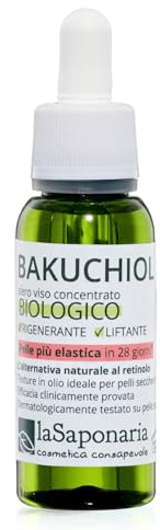 La Saponaria | Bakuchiol Siero Viso, Alternativa Naturale al Retinolo, Siero Antirughe in Olio, Rigenerante, Liftante, 30ml