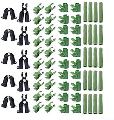 Jotekonoby Adjustable Plant Support Trellis Connector Buckle Clips 70Pcs Garden Greenhouse 11mm Climbing Frame Joints for Tomatoes Eggplants Grapevines