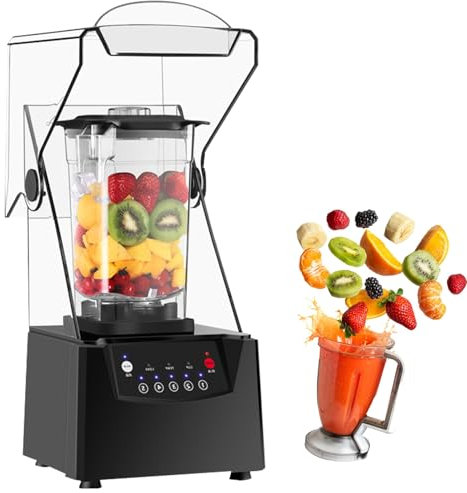 Mixeur Silencieux Professionnel 2200W, Blender à Smoothie 2L avec Fonctions Automatiques pour Glace Pilée, Crème Glacée et Boissons Fraîches