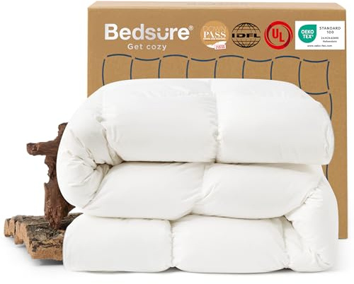 BEDSURE Couette en duvet, 220 x 240 cm, chaude pour l'hiver, extra chaude et moelleuse, pour l'hiver, lavable et respirante, 70 % plumes et 30 % duvet, certifiée Ökotex