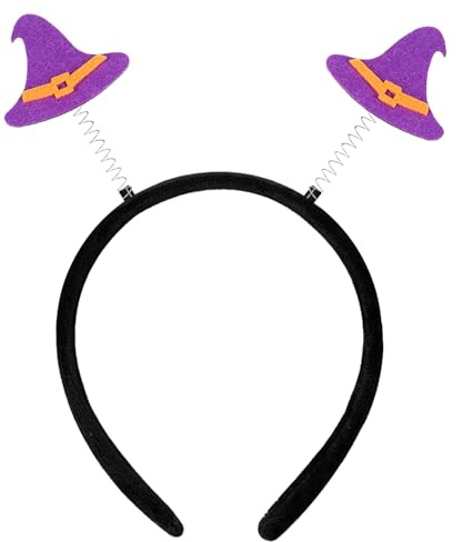 SHIFANQI Lila Hexenhut Haarreif für Damen, Stirnband für Hexen Kostüm Cospaly, Kopfschmuck Haarschmuck Deko Accessoire zu Halloween, Karneval & Fasching