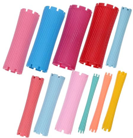 SOIMISS 100pcs Mixed Color Perm Rods Hair Heating Rollers Salon Hairdressing Tools Reusable Curly Hair Tool for Women Professional Perm Supplies