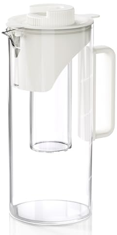 Ecoviva Dispensador de Agua de Vidrio,Relleno Automático por Sensor,Capacidad XXL1200mL,Vidrio de Borosilicato Libre de BPA,Compatible con Filtro Remineralizador,Medidor Integrado para Té de Brew Frío