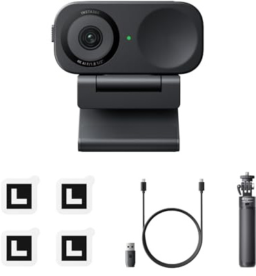 Webcam 4K – Ensemble standard avec capteur 1,27 cm, cadrage automatique, HDR, microphone antibruit AI, contrôle gestuel pour streaming sur PC/Mac