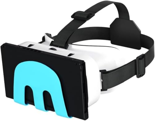 Auriculares de realidad virtual, hechos de EVA y materiales de poliéster con lente ajustable para una experiencia de juego de realidad virtual para Nintendo Switch, blanco (18,5 x 14,8 x 11,2 cm)