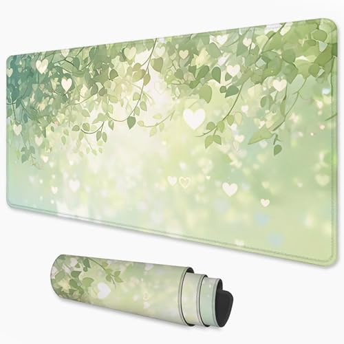 Alfombrilla Ratón Verde Mouse Pad 500x250 mm, Grande Alfombrilla Gaming Hoja con Superficie Especial Que Mejora la Velocidad y la precisión, Mousepad Impermeable para Gamers, PC y Portátil 3Y-566