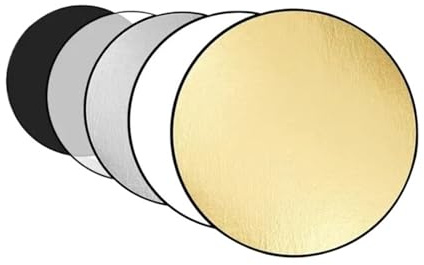 Runder Fotografie-Lichtreflektor, 5-in-1-Rundreflektor-Set for Zusammenklappen for die Fotografie, Mehrfarbig, Verschiedene Größen(110cm Reflector)