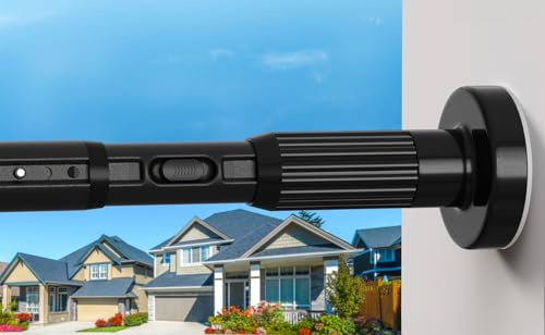 Heavy Duty Extendable Shower Curtain Pole 104-372cm Black No Drill Anti-Slip Tension Rods for Curtains Extra Long Tension Rod Adjustable Shower Curtain Rail for Bathroom, Windows, Wardrobe