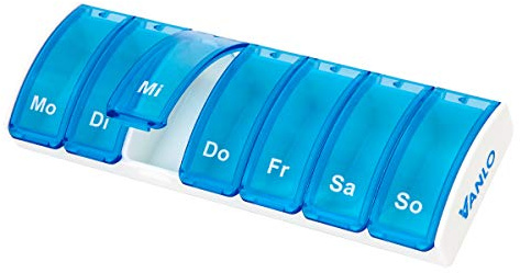 VANLO Wochenpillendose blau/weiss