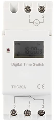 Interruptor de control de tiempo, THC 30A Temporizador digital programable Pantalla LED, AC-DC 12/24/110 / 220V(220V)