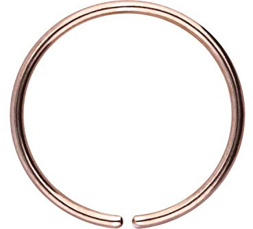PIERCINGLINE Titan O-Ring biegbar offen Piercing Lippe Augenbraue Nase Ohr Roségoldfarben 0,8 x 6 mm