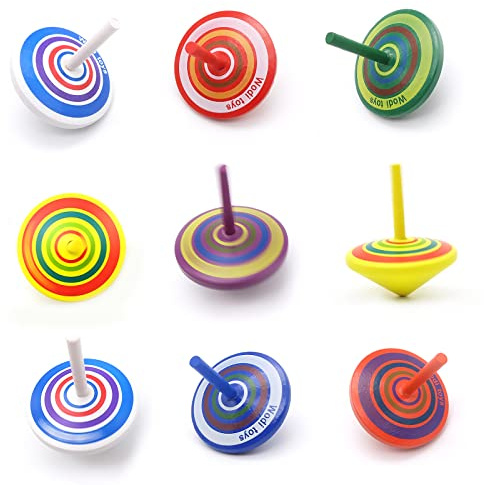 Kreisel aus lackiertem Holz, verschiedene Standard-Tops, Kinder, neuartiges Holz-Gyroskop-Spielzeug, Flip-Tops, Kindergarten Bildung, Spielzeug – tolle Partygeschenke, Geschenk, Preis (mehrfarbig)