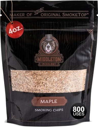SmokeTop 4oz Bag - Maple Cocktail Smoker Chips for Old Fashioned Cocktails, Whiskey, & Bourbon - by Middleton Mixology Made in The USA (800 uses)
