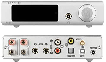 TOPPING MX5 Amplifier ES9018Q2C DAC Bluetooth APTX NFCA Headphone Amplifier Merus Class D HiFi Power Amplifier (Silver)