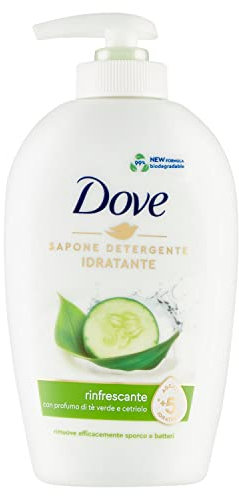 Dove, Sapone Liquido Mani, Sapone Detergente Mani Idratante, Rinfrescante, Rimuove con Efficacia Sporco e Batteri, con +5 Agenti Idratanti, Formula 99% Biodegradabile, 6 pezzi da 250ml