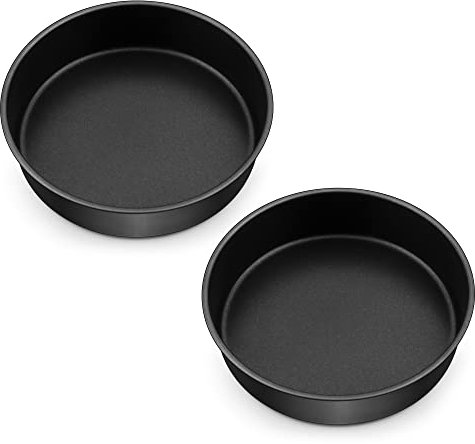 Joyfair Backform 2er Set, 20cm Antihaft Rund Kuchenform, 5cm Tiefe Kuchenbackform für Geburtstag/Hochzeit/Weihnachten Schichttorten, Edelstahlkern & Einteiliges Design, Gesund & Ungiftig