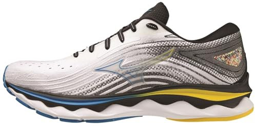 Mizuno Herren Wave Sky 6 Traillaufschuhe, Weiß, Cybergelb, Ibunting, 42.5 EU
