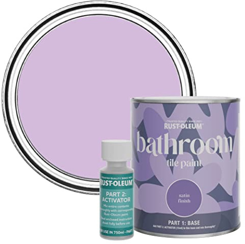 Rust-Oleum wasserfeste lila Fliesenfarbe für Badezimmer in Seidenglanz Finish - Macaron 750ML