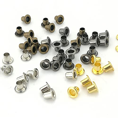 1,5/2/2,5 mm Messing-Hohlnieten mit Löchern zum Aufhängen, Mini-Ösen, Messing, kleine Ösen, für 25 Stück - 1,0 mm Gold
