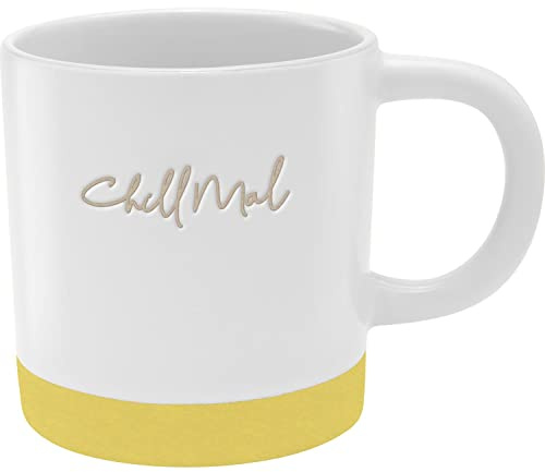 GRUSS & CO Tasse mit Gravur Chill mal | Steinzeug, 40 cl, mehrfarbig | Geschenk Freunde | 48433