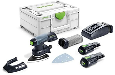 Festool Akku-Deltaschleifer DTSC 400 3,0 I-Plus (mit Akkupack BP 18 Li 3,0, Schnellladegerät, Schleifschuh, Protector, Longlife-Staubfangbeutel), im Systainer…