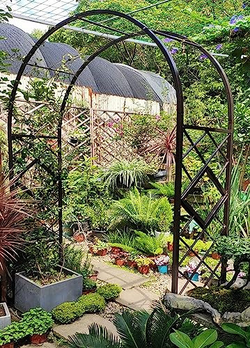 ARtsim 140 180 260 300cm Rankhilfe Torbogen Rosenbogen für alle Rankpflanzen Rosen Rankbogen Gartenbogen Robuste Metall stabil (Color : Schwarz, Size : 180cm x 230cm)