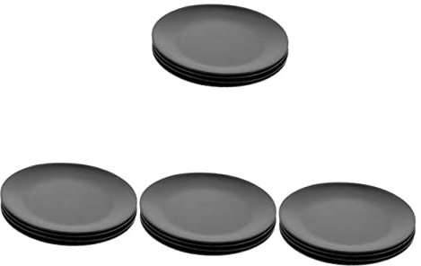 4 pièces assiette en mélamine noire assiettes à dîner noires plateau de service rond assiettes à fondue assiettes de cuisine ensemble de vaisselle gothique barbecue plat en mélamine assiette ronde ass