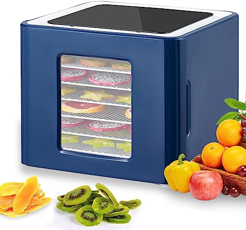 Food Dehydrator Stainless Steel - Efficient Fruit Dryer Machine, 6 Trays, BPA Free - Ideal for Fruit, Vegetable, Jerky & Meat - 48H Timer, LED Touch Control - 35-70℃