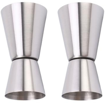 Jarsense Stainless Steel Spirit Measures 30ml/60ml Cocktail Measuring Cup Jigger Spirit Measure Tool for Whisky Drinks Wine