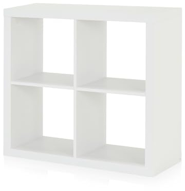 smart Up2U Regal in weiß, Maße: 78,8cm x 78,8cm x 35cm, Standregal aus Holzwerkstoff in weiß matt. Stehregal auch als Raumtrenner, Raumteiler, Bücherregal, Stufenregal nutzbar.