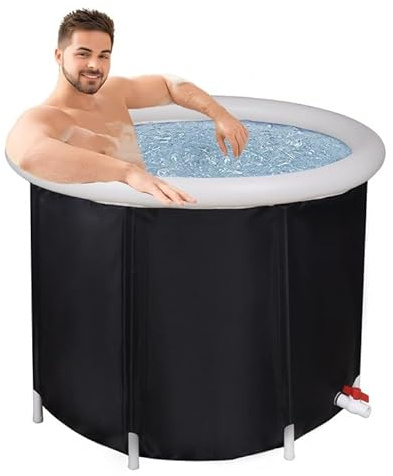 Sinbide Uppblåsbart hopfällbart badkar för vuxna isbad för kallvattenterapi träning fitness isbadkar för idrottare uppblåsbart badkar för idrottare (PVC + nylontyg)