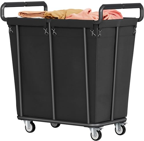 Gewudraw Large Laundry Hamper with Wheels, 360L Rolling Big Laundry Basket for Clothes Storage, Heavy Duty Extra Large Rolling Laundry Cart with Handle, Steel Frame, Waterproof Liner,95.1 Gallons.