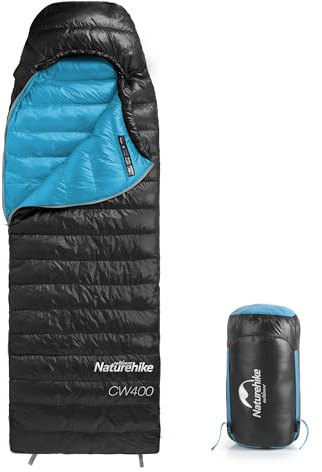 Naturehike Saco de dormir de plumón, ultraligero, portátil, compacto, plumón de pato, 4 estaciones, para adultos y niños, para exteriores, camping, senderismo, viajes, con saco de compresión 650FP