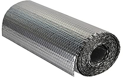FOELANNE Isolierfolie, Luftpolster-Isolierfolie, Selbstklebende Isolierfolie, einfach zu installierende Luftpolsterfolie, isolierende Aluminiumfolie, reflektierende Schichten(1X10M/3.28X32.8FT)