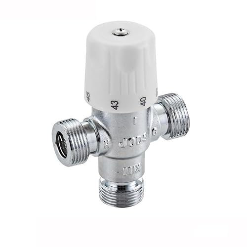 DDRROJFRS Dusch-Kupfer-Thermostatventil, Solar-Wassertemperaturregler, elektrischer Haushalts-Warmwasserbereiter, automatisches Mischventil, Live-Verbindung(4)