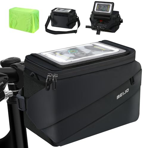 MEIJO Fahrradtasche Lenker mit Lenkeradapter, 6.5L Lenkertasche Fahrrad und Elektrofahrräder Wasserdicht Große Kapazität Fahrradkorb Vorne Fahrrad e-Bike