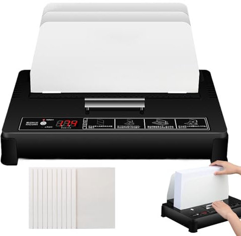 Naturalpowev Thermobindegerät, 55 mm/550 Blatt Kapazität, Buchbindematerial, elektrisches Bindegerät, A3 (Kurze Kante)/A4/A5, Dokumenten-Wärmebinder, Wird mit 50 Bindedeckeln geliefert,3mm-Covers