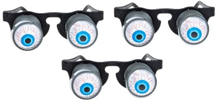 YARNOW 3stücke Scary Augapfel Brille Für Party Schwarz Halloween Requisiten Lustige Neuheitsaugen Hüpfende Brille Gruselige Augapfelbrille