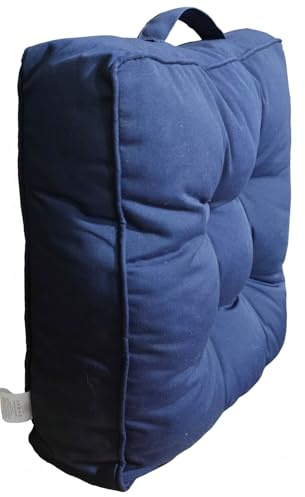 Armchair Booster Cushion Large 4 inch Thick Seat Pad Luxury Soft Touch Hand Tufted Cushion For The Elderly, Post-Operative and Pregnancy (45X45X10) CM (Navy)