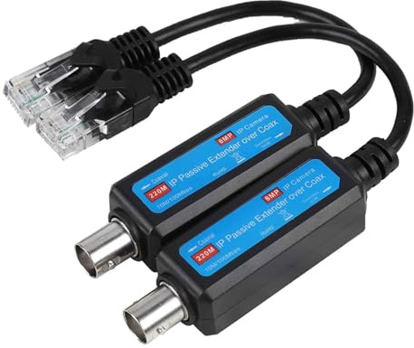 NVOQILIN Netzwerk-Sender, Koaxialkabel auf Ethernet, Konverter-Adapter, Paar für Kamera, 10/100 Mbps, 220 m, 1080p, 5 MP, 8 MP, Koaxialkabel, Netzwerkadapter