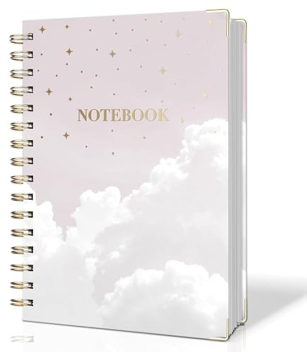 BIROYAL Notizbuch A5 Dotted, Hardcover,Notebook, Notizblock Spiralbindung With 300 Seiten 100GSM, Tagebuch für Erwachsene,Schule