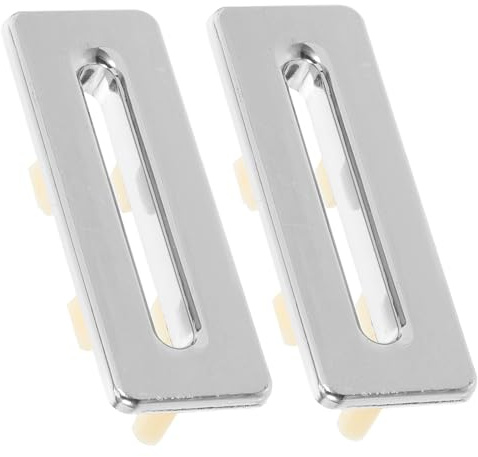 UKCOCO 2 Anelli di Troppo Pieno per Lavello Rettangolare in Rame Argento, Inserto Piccolo per Lavello da Cucina e Bagno, Coperchio Foro Troppopieno Resistente e Facile da Installare,