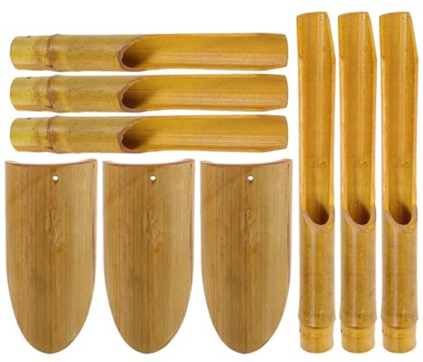 OSALADI Set de 9 Tubes en Bambou Accessoires Relaxants en Bambou pour Carillon Éolien Soi-même Kit Remplacement Solide Décoration Jardin