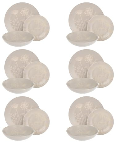 Servizio 18 piatti marrone Flor Collection
