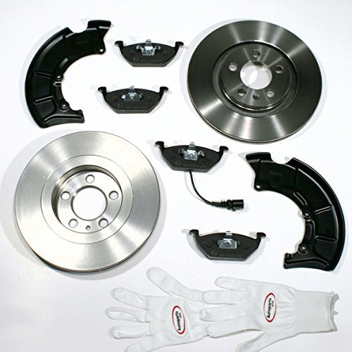 Autoparts-Online Set 60010494 Bremsscheiben 1LS;1ZM / Bremsen + Bremsbeläge + Spritzbleche für vorne/für die Vorderachse