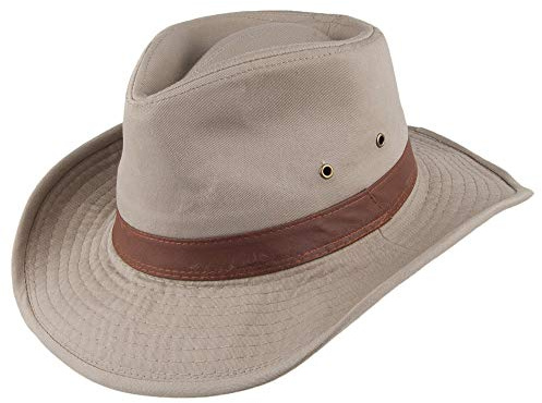Dorfman Pacific Outback Hut aus verwaschenem Twill - Khaki - M