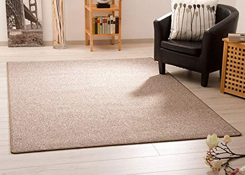 Steffensmeier Teppich Meddon XL | Robuste Schlinge für Esszimmer Küche Flur Hobbyraum Büro in Beige, GUT Siegel, Größe: 160x230 cm