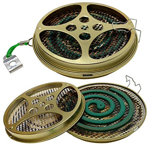 Support de Bobine Anti-Moustique Portable - Bobine de Moustique et brûleur d'encens pour extérieur, Bord de Piscine, Patio, terrasse, Camping, randonnée, etc. (Comprend Un Lot de 2 Supports)