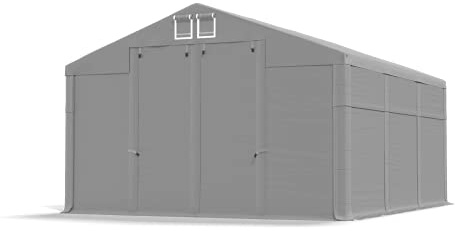 Das Company Lagerzelt 4x6x2.5m wasserdicht grau Zelt 560g/m² PVC Plane ganzjährig Zelthalle Winter Plus SD